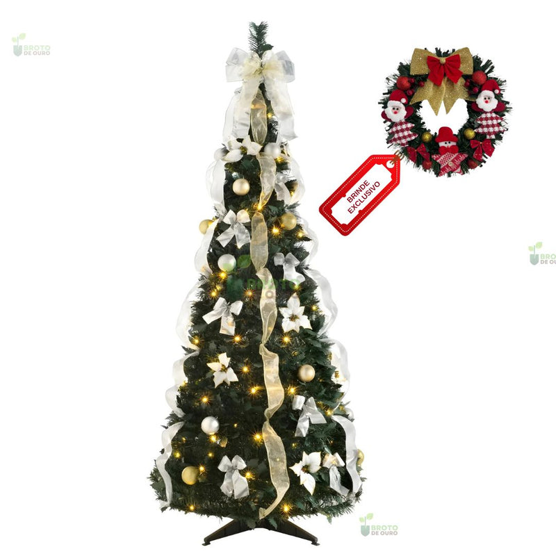 Árvore de Natal Retrátil - Fácil instalação, Super elegante & Charmosa (OFERTA DA BLACK) + BRINDE EXCLUSIVO