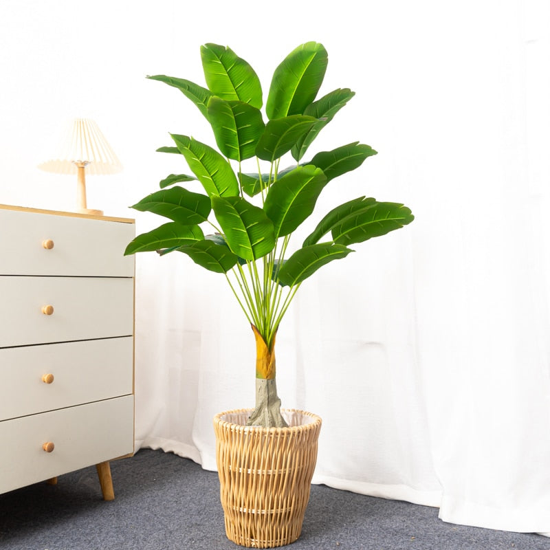 Planta Tropical Folha de Bananeira Artificial 90cm