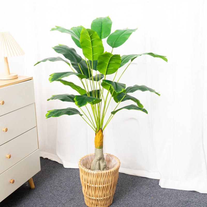 Planta Tropical Folha de Bananeira Artificial 90cm