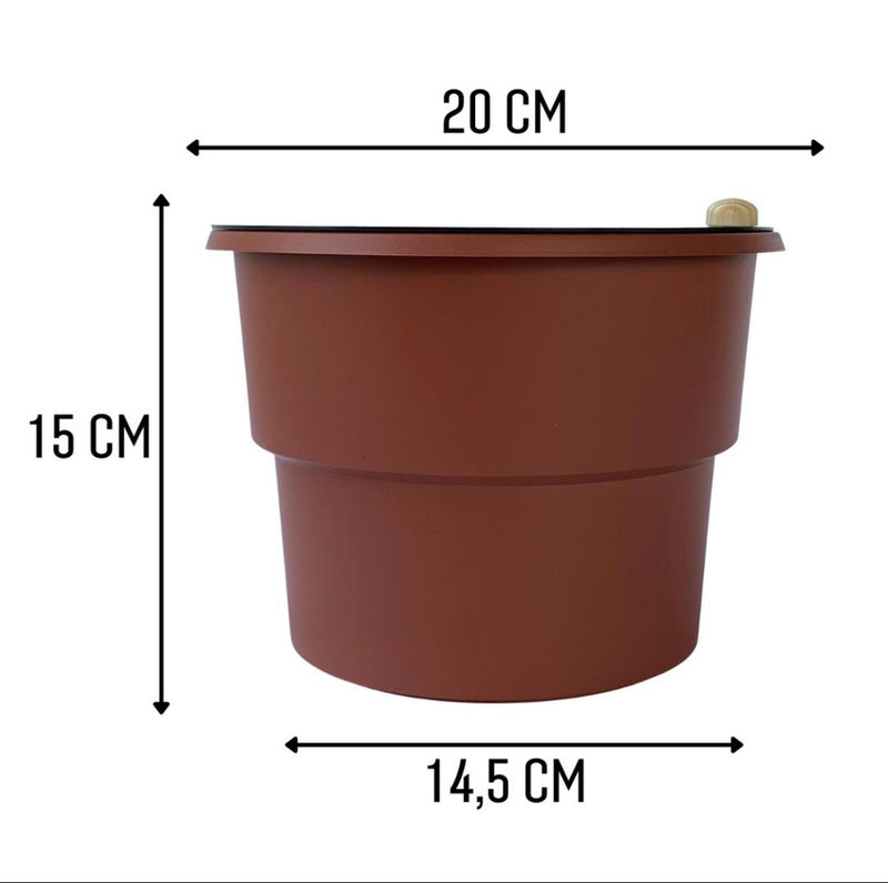 Vaso Autoirrigável Antidengue para Hortas/Flores 20cm