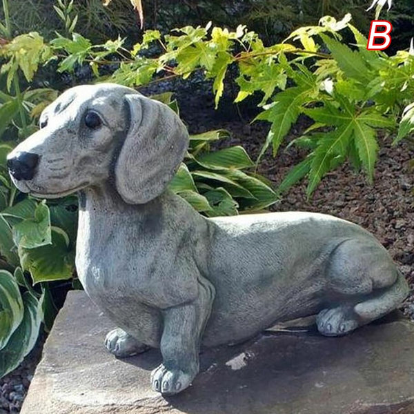 Estátua Cão Decorativa para Jardim em Resina