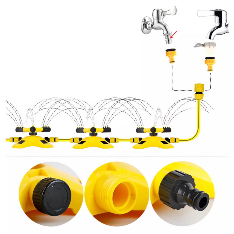 Sprinkler 360º - Automático para Irrigação + BRINDE EXCLUSIVO (Mangueira Reforçada)